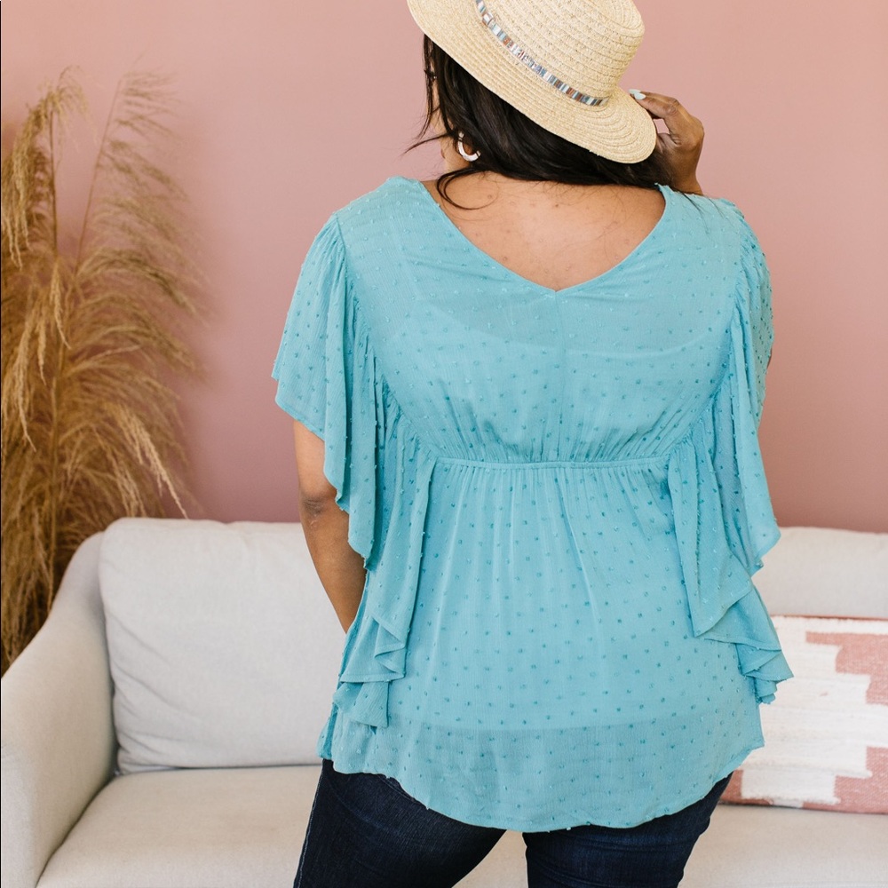 Fly Away Home Blouse in Dusty Teal - Picture 8 of 10